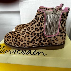 Mini Boden girls Leopard fur boots